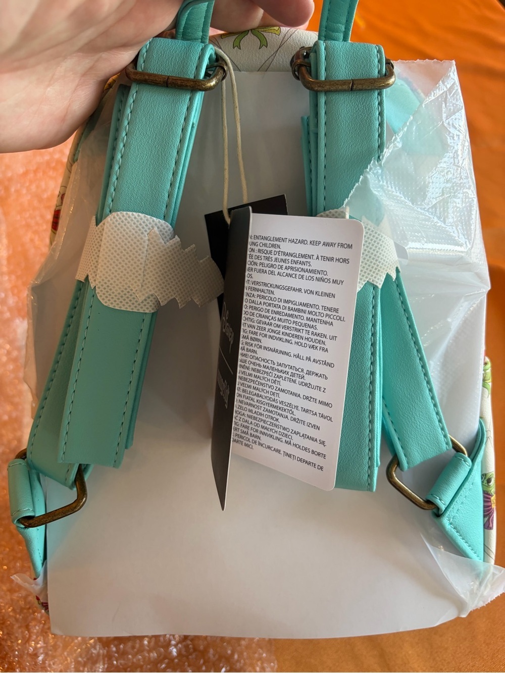 Loungefly Cream Mini Backpack with Multicolor Sidekick Bows - Picture 2 of 5